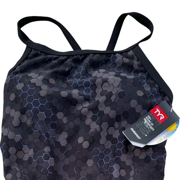 TYR Durafast Elite Women's Diamond Controlfit Swimsuit - Carbon Hex- 10 - NWT - Picture 8 of 16